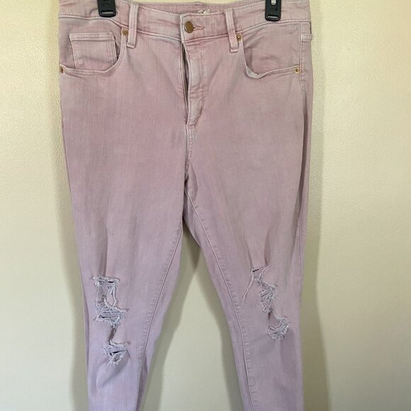 Universal Thread skinny jeans, pink distressed, frayed hem, size 12 - Picture 1 of 1